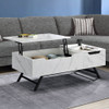 White Finish W/ Accent Throm Coffee Table W/Lift Top