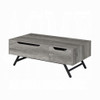 Grey Oak Finish W/ Accent Throm Coffee Table W/Lift Top