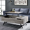 Grey Oak Finish W/ Accent Throm Coffee Table W/Lift Top