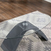 Modern Clear Glass Top/High Gloss Gray Finish Wood Coffee Table