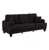 Black Corduroy Plush Couch Sofa USB-A & USB-C Charging Port