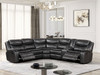 Dark Grey Breathable Leatherette Couch Sofa Recliner With Cup Holders & Console