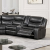 Dark Grey Breathable Leatherette Couch Sofa Recliner With Cup Holders & Console