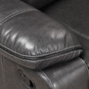 Dark Grey Breathable Leatherette Couch Sofa Recliner With Cup Holders & Console