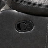 Dark Grey Breathable Leatherette Couch Sofa Recliner With Cup Holders & Console