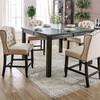 Sania Antique Rustic Black 7 Piece Counter Ht Dining Table Set