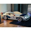 Police Car Design Blue White Twin Size Bed Frame