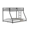 Rothwell Twin/Full Matte Black Metal Low Bunk Bed Frame