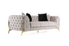 Casa Clarice Transitional Light Beige Velvet Couch Sofa