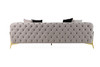 Casa Clarice Transitional Light Beige Velvet Couch Sofa