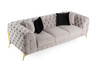 Casa Clarice Transitional Light Beige Velvet Couch Sofa