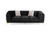 Casa Clarice Transitional Black Velvet Couch Sofa