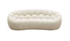 Casa Yolonda Modern Curved Off-White Fabric Loveseat