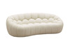 Casa Yolonda Modern Curved Off-White Fabric Loveseat