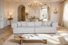 Casa Moreno Modern Beige Fabric 4-Seater Couch Sofa