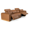 Casa Hagerty Modern Brown Leather Sofa with 2 Power Recliners