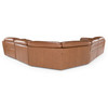 Casa Conrad Modern Brown Leather Sectional Sofa with 3 Recliners