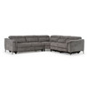Casa Coffman Modern Grey Fabric Sectional Sofa w/ Sofa Bed + Recliner