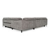 Casa Coffman Modern Grey Fabric Sectional Sofa w/ Sofa Bed + Recliner