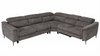 Casa Coffman Modern Grey Fabric Sectional Sofa w/ Sofa Bed + Recliner