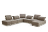 Modern Brown & Beige Fabric Modular Couch Sectional Sofa
