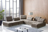 Modern Brown & Beige Fabric Modular Couch Sectional Sofa