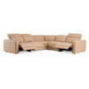 Modern Brown Leather Sectional Sofa w/ 3 Recliners