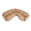 Modern Brown Leather Sectional Sofa w/ 3 Recliners
