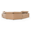 Modern Brown Leather Sectional Sofa w/ 3 Recliners