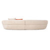Modern Beige Fabric Curved Couch Sofa Sectional