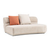 Modern Beige Fabric Curved Couch Sofa Sectional