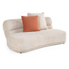 Modern Beige Fabric Curved Couch Sofa Sectional