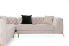 Transitional Light Beige Velvet Sectional Sofa