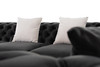 Transitional Button Tufted Black Velvet Sectional Couch Sofa