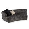 Modern Dark Grey Fabric Curved Sectional Couch Sofa