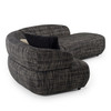 Modern Dark Grey Fabric Curved Sectional Couch Sofa