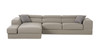 Modern Grey Italian Leather Left Facing Sectional Sofa