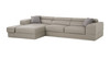 Modern Grey Italian Leather Left Facing Sectional Sofa