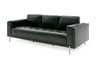 Modern Black Top Grain Leather Couch Sofa