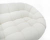 Off-White Hexagonal Tufted Seat Fabric Sectional Sofa