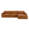 Modern RAF Cognac Leather Sectional Sofa