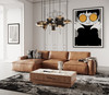 Modern LAF Cognac Leather Sectional Sofa