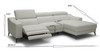 Top Grain Leather Modern L-Shape RAF White Leather Sectional Sofa with 1 Recliner