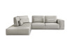 Italia Hollywood - Italian Light Grey Leather LAF Chaise Sectional Sofa