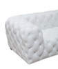 Tufted Transitional White Full Italian Leather Sofa