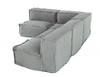 Flange Trim Contemporary Grey Fabric Modular Sectional Sofa