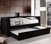 Twin Size DayBed Frame Tuxedo Design Black w/ Trundle