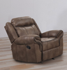 Furniture of America Brown Glider Recliner Leatherette Contrast Welt NX6001BR-CH