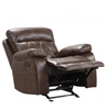 Furniture of America Brown Glider Recliner Leatherette Diamond Stitching Chair NX6004BR-CH