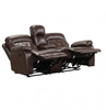 Furniture of America Brown Leatherette Diamond Stitching Manual Recliner Couch Loveseat NX6004BR-LV